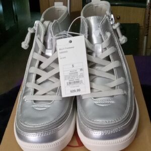 Billy Girls Silver High-Top Sneakers